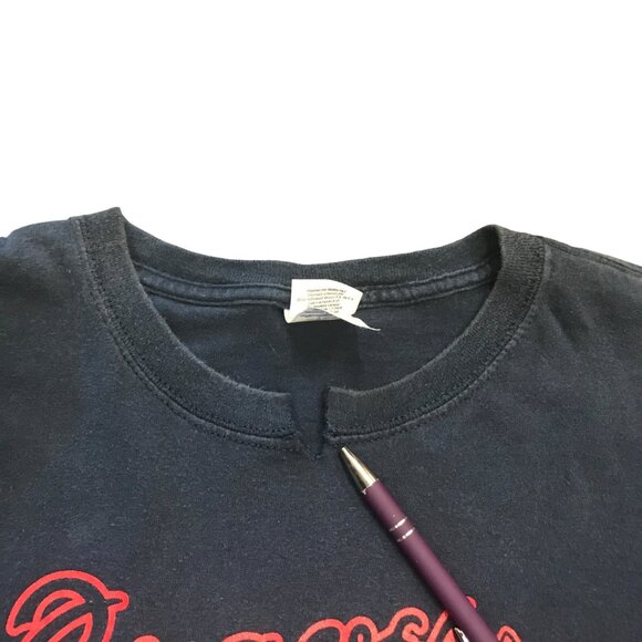 Vintage Atlanta Braves TShirt Gildan XL Navy Short Sleeve Crew Neck Cotton MLB - Picture 9 of 12